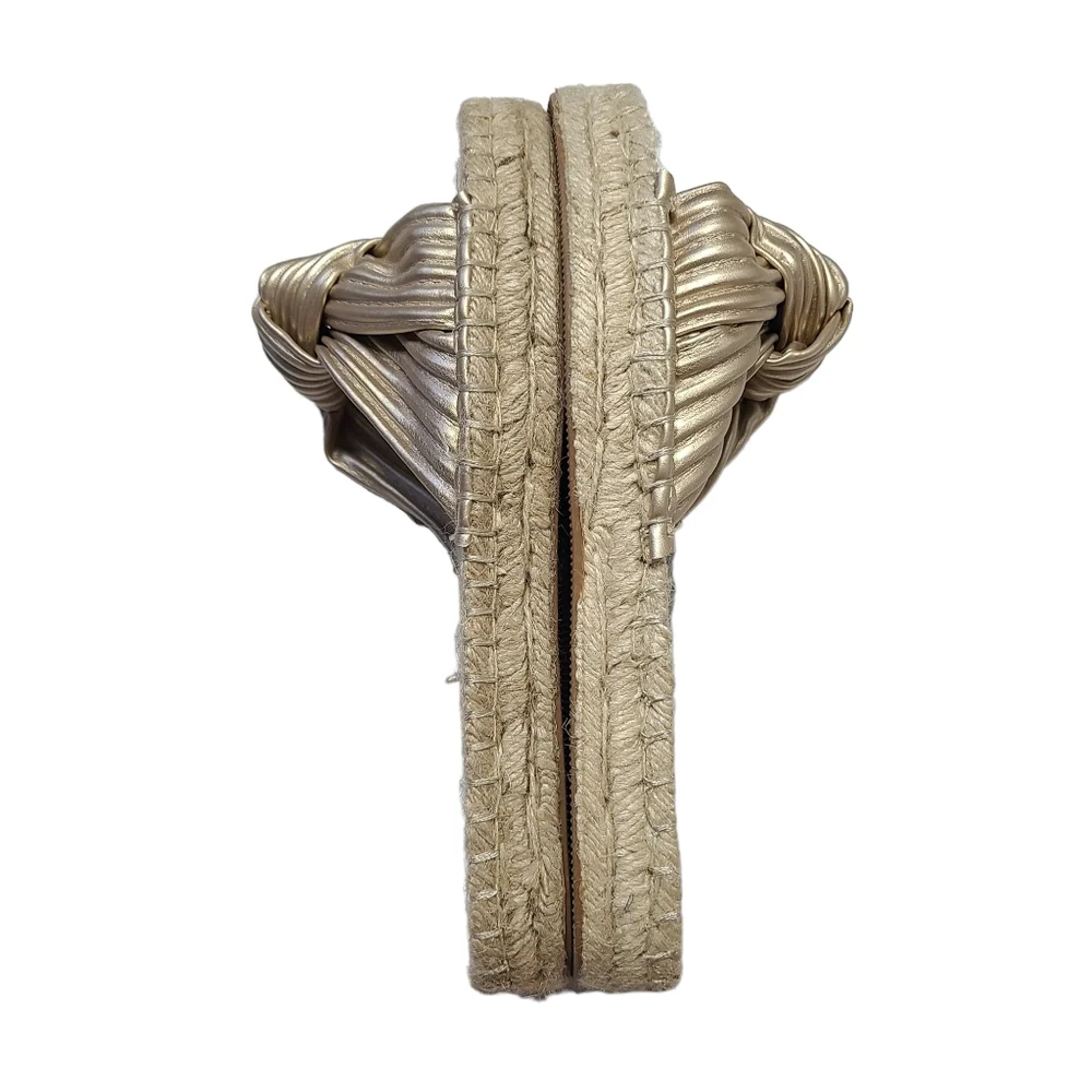 ASOS Jade Knotted Espadrille Platform Sandals Gold - Picture 4 of 7